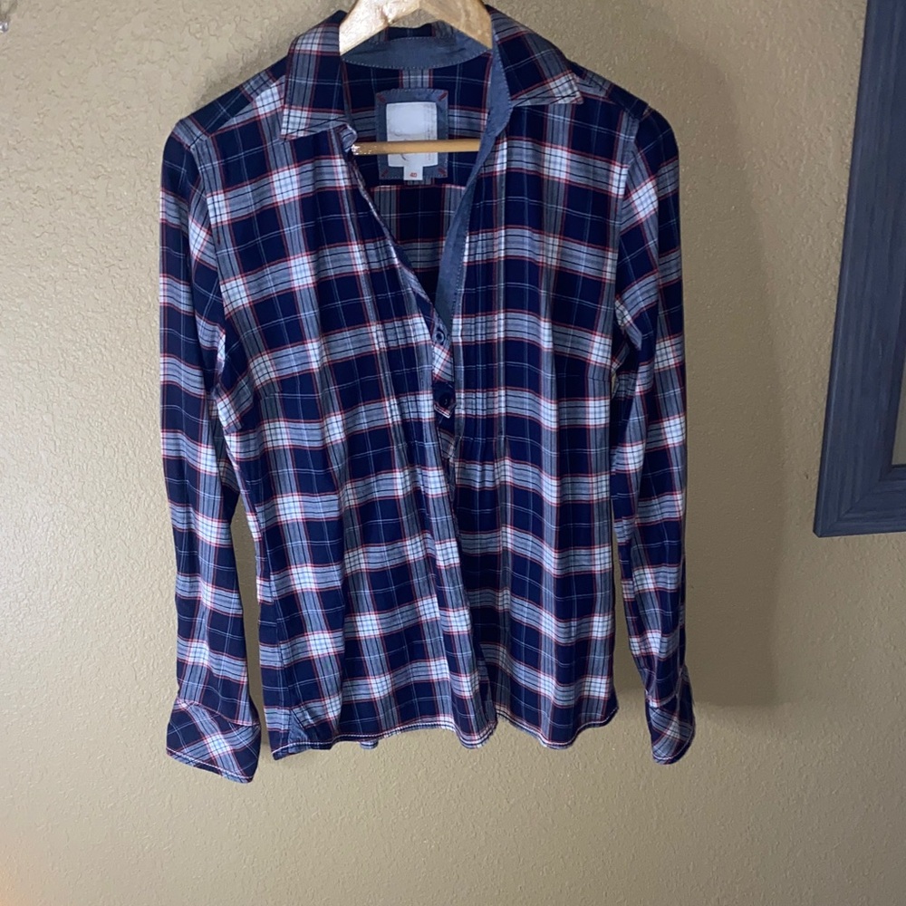 Plaid Button-Up Shirt